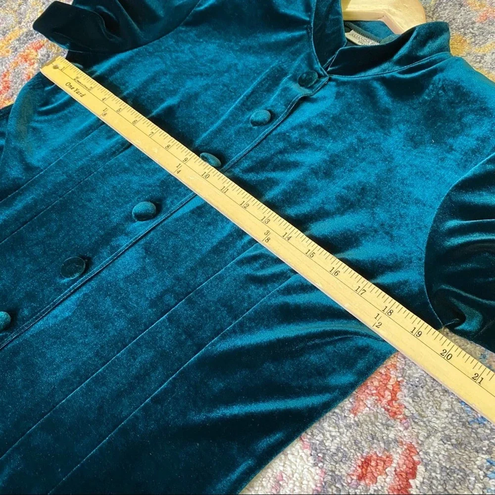 Amanda Smith vintage velvet button down maxi dress size 12 - Picture 6 of 8
